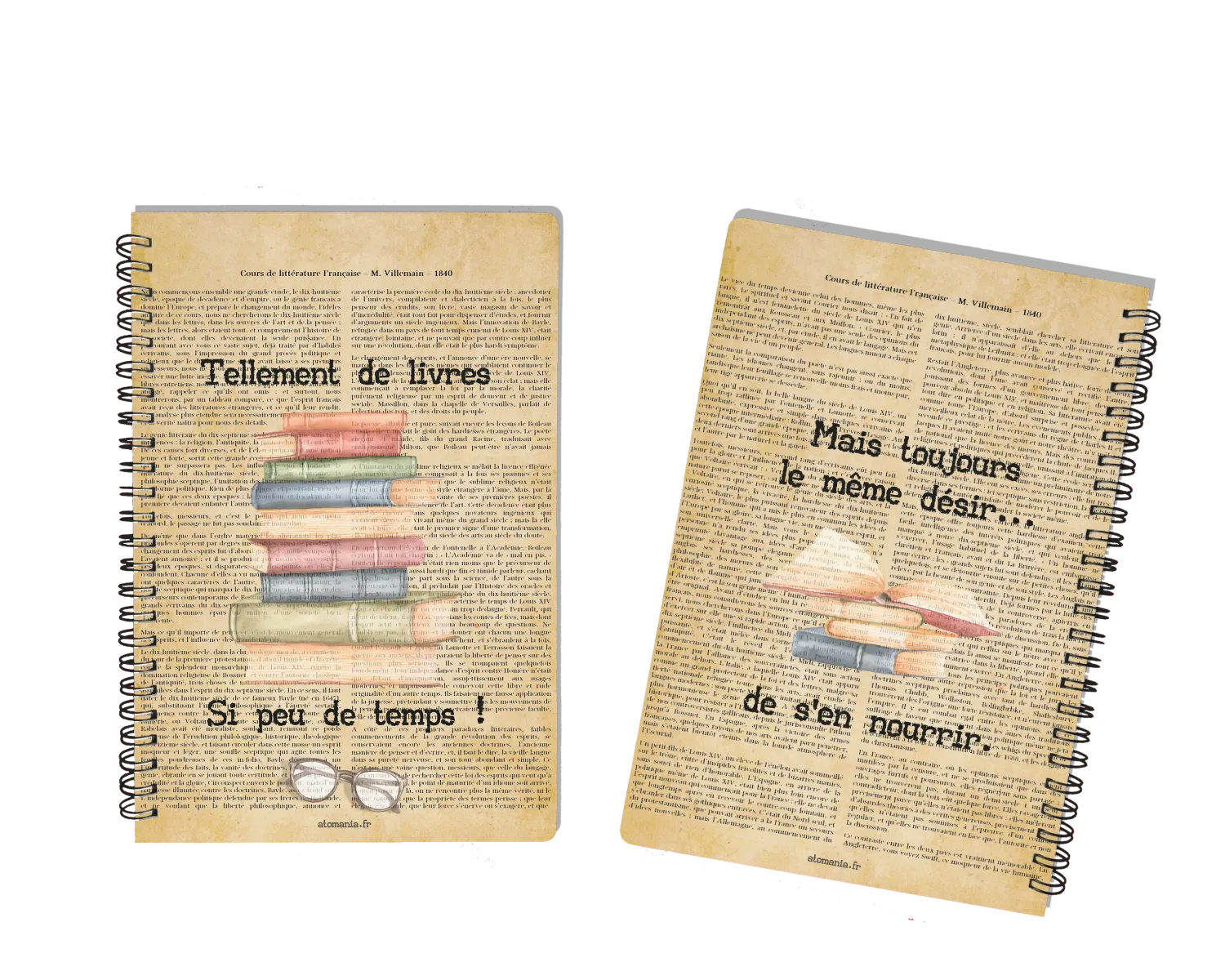 Cahier Inspirant avec Citation - Charme Rétro, Format A5, 60 Feuillets, Couverture Rigide, Livraison Rapide
