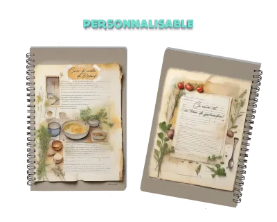 Cahier de Recettes de Cuisine Personnalisable Atomania, Cadeau Original, A5, Fait main, Atelier Français