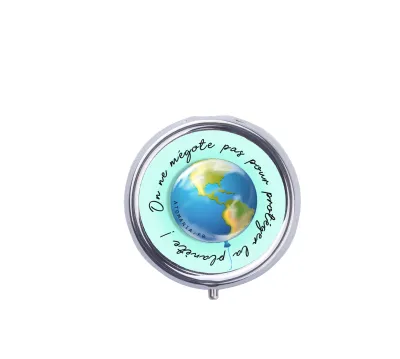 Cendrier de poche "On ne mégote pas pour protéger la planète !", pratique et écologique en métal argenté, Atomania