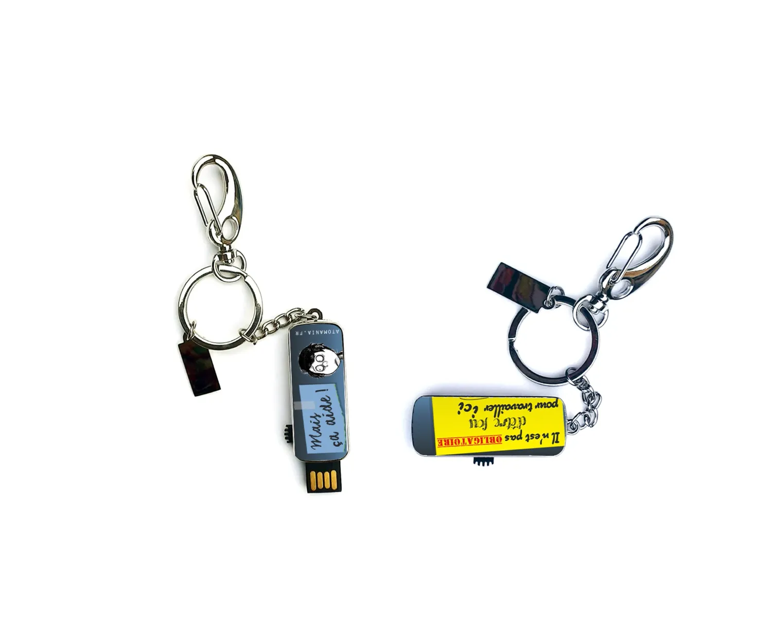 Clé USB Porte-Clé Atomania : Pratique, Originale et Ludique, 16Go, Fabriquée en France, Message Humoristique