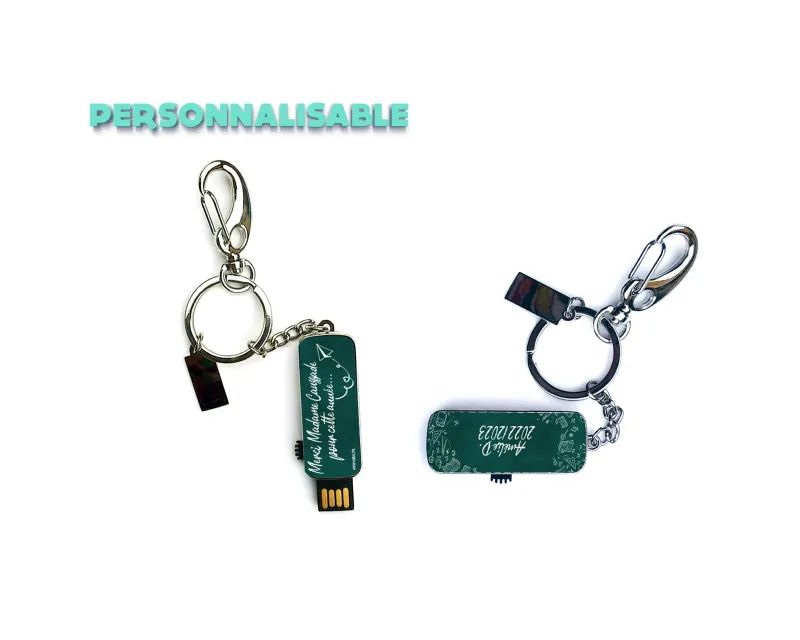 Clé USB Porte-clé 'Merci pour cette année' personnalisée 16 Go – Cadeau pour enseignant, maître, nounou, design rétro