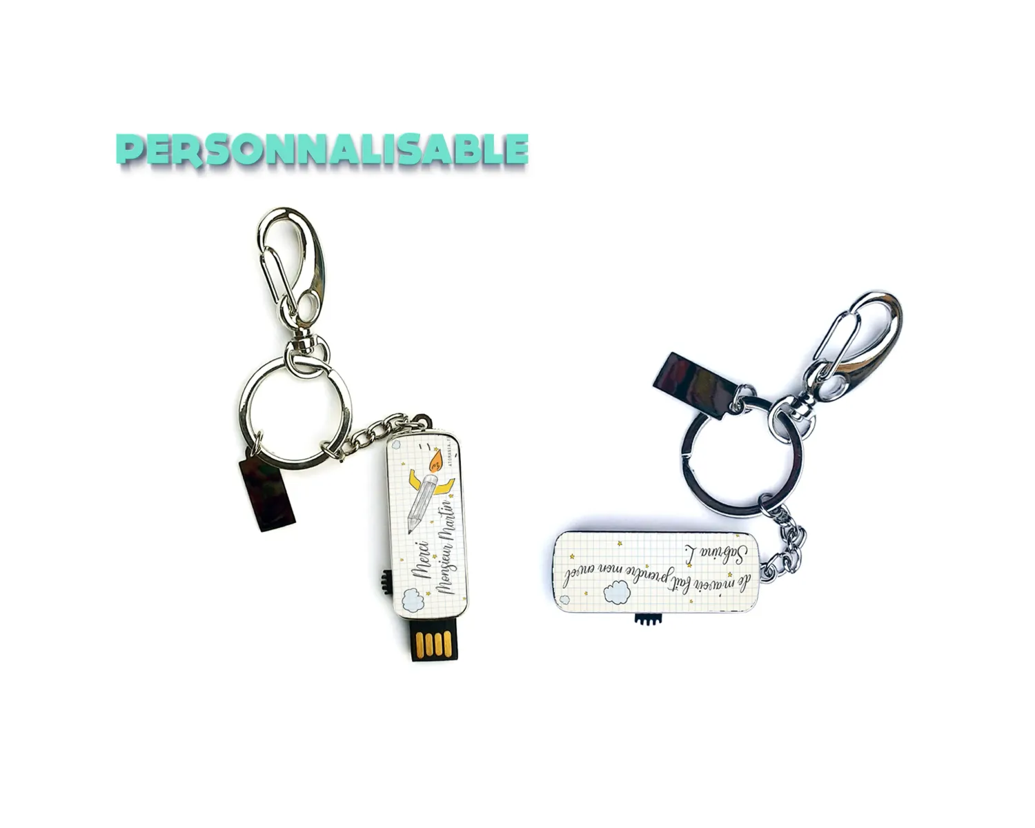 Clé USB porte-clé personnalisée, cadeau enseignant, 16 Go, message de gratitude pour le personnel scolaire, Atomania