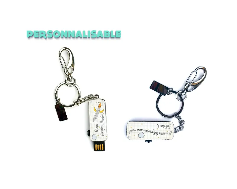 Clé USB porte-clé personnalisée 'Merci de m’avoir fait prendre mon envol' – Cadeau pour enseignants, 16 Go, design crayon fusée, expédition rapide