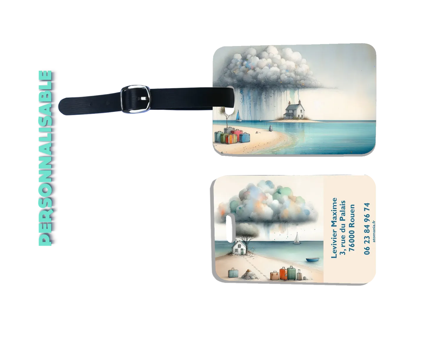 Étiquette de Bagage Personnalisable "Mon île" - Atomania