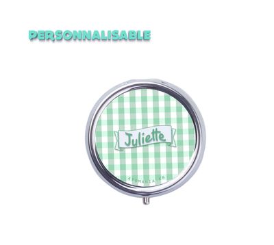 🎁 Cendrier de Poche Personnalisable Vichy Vert – Élégant et Pratique pour les Fumeurs