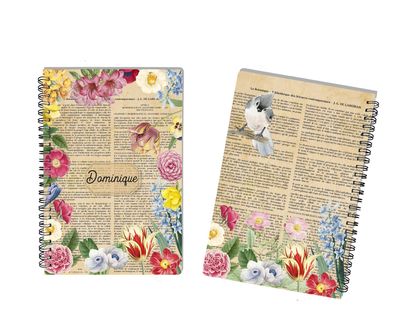 Cahier Personnalisable Botanique d'Atomania ? - Design Rétro Inspiré des Encyclopédies Anciennes, Un Cadeau Unique et Naturel à Votre Image