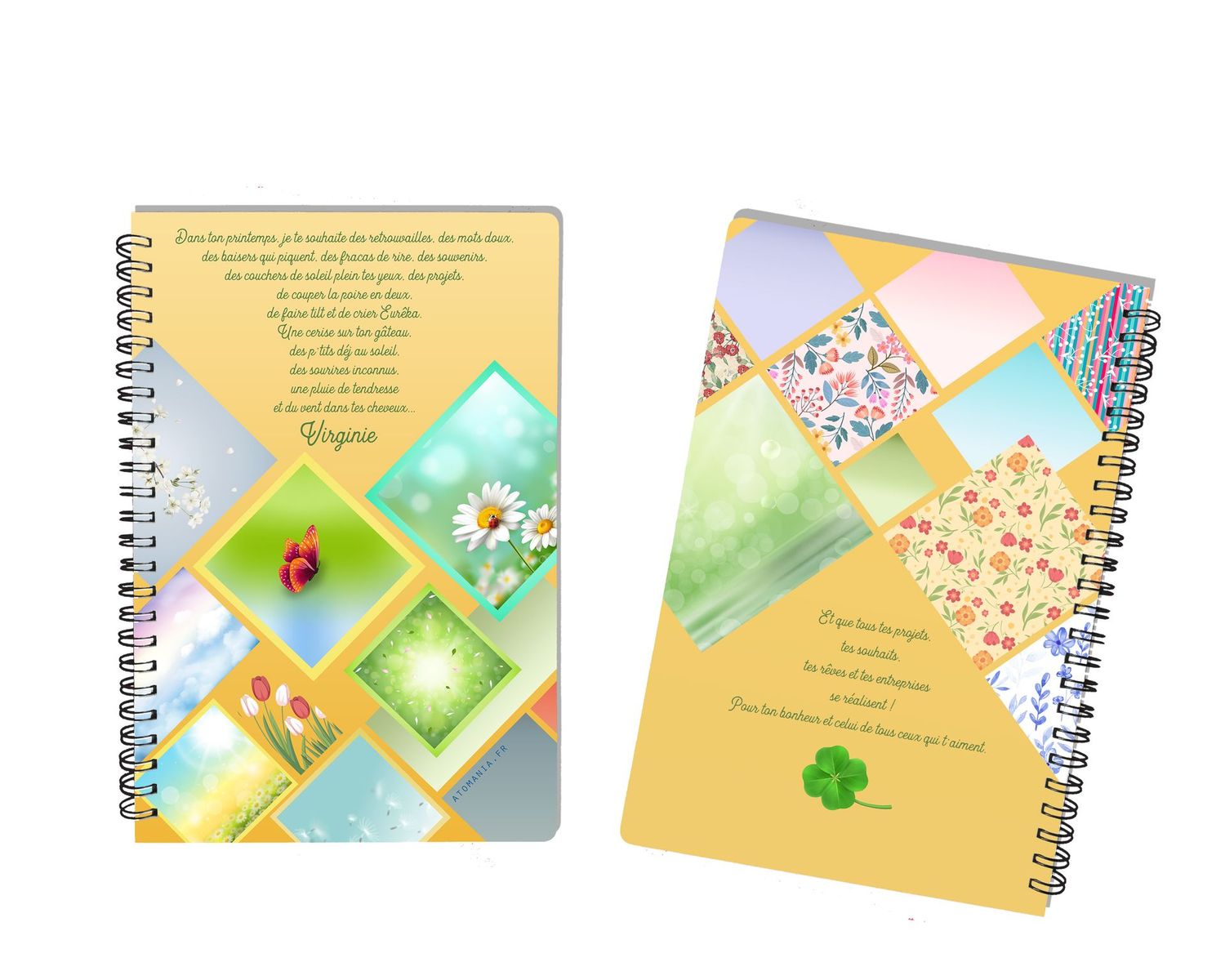 Cahier « Souhaits de Printemps » ? - Personnalisable avec Prénom, Un Carnet de Renouveau et d'Optimisme