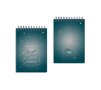 Carnet à Spirale Atomania - "Il faut de tout pour faire un monde, il me faut Toi pour faire le mien" – Un Cadeau Personnalisé et Unique