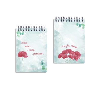 Carnet à Spirale Atomania - "Je t’aime, un peu, beaucoup, passionnément, à la folie…" - L'élégance et la Douceur à Offrir
