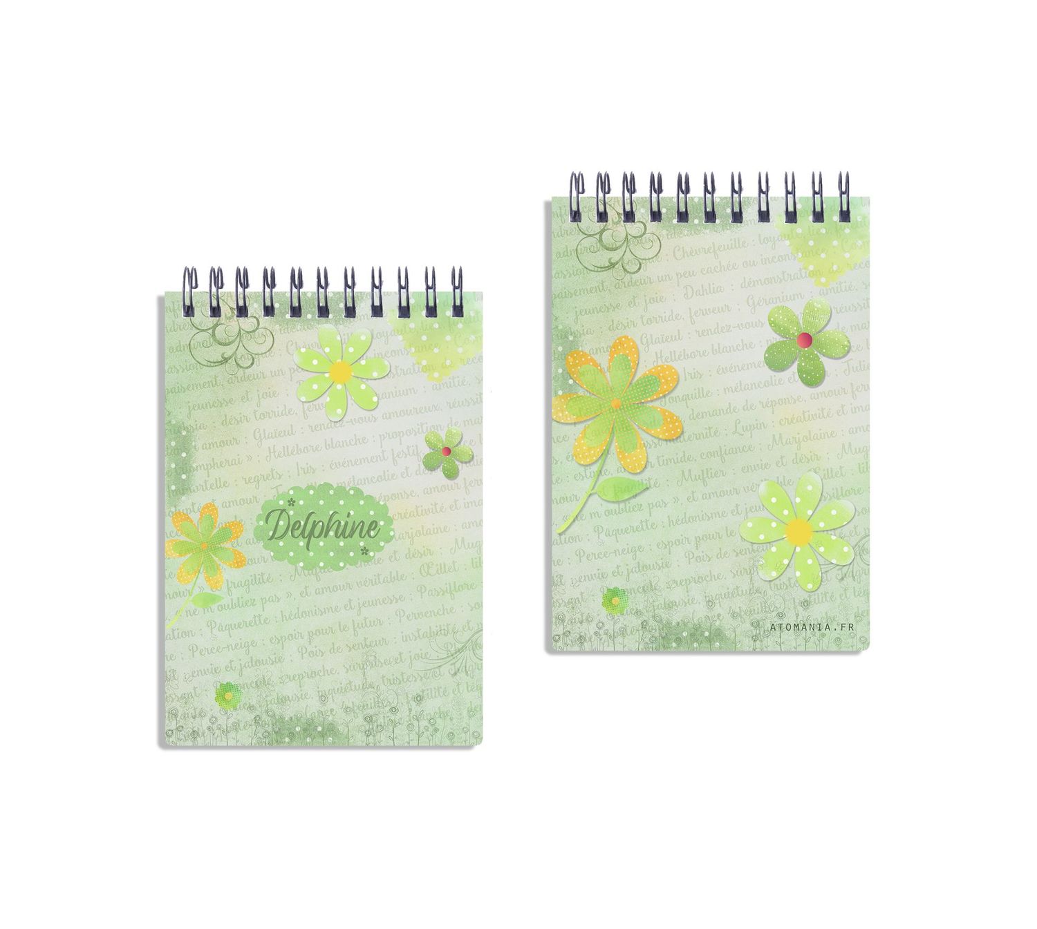 Carnet à Spirale Atomania - "Langage des Fleurs" - Personnalisable et Inspirant pour les Amoureux de la Nature