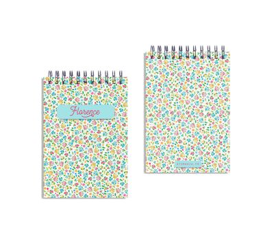 Carnet à Spirale Atomania Personnalisable - Fleurs Colorées : Le Cadeau Doux et Élégant