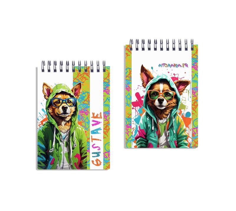 Carnet à Spirale "Qui a du Chien !" Personnalisable - Atomania : Un Design Fun et Original pour les Amoureux des Chiens