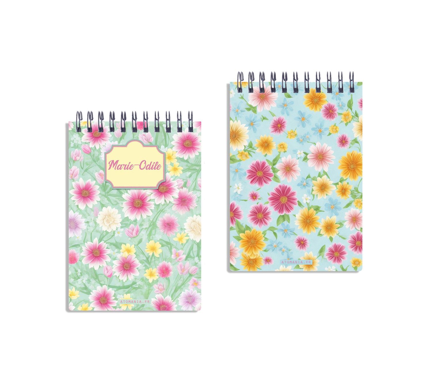 Carnet à Spirale "Spring" Personnalisable - Atomania : Un Design Printanier Rayonnant de Vitalité