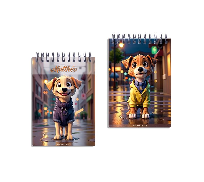 Carnet à Spirale "Atomania" Personnalisable - Hommage aux Chiens Urbains