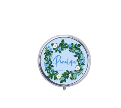 ? Cendrier de Poche Personnalisable « Couronne de Fleurs » – Élégance et Nature au Creux de la Main
