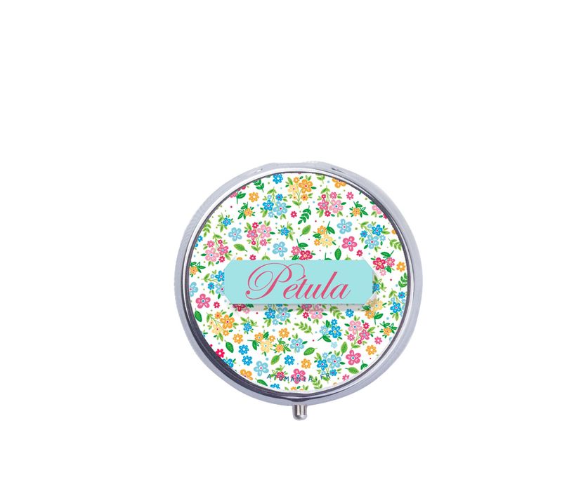 Cendrier de poche fleuri Atomania : accessoire pratique et élégant en métal argenté, 5 cm, fabriqué en France