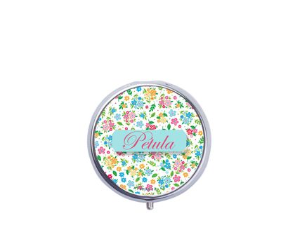 Cendrier de poche fleuri Atomania : accessoire pratique et élégant en métal argenté, 5 cm, fabriqué en France