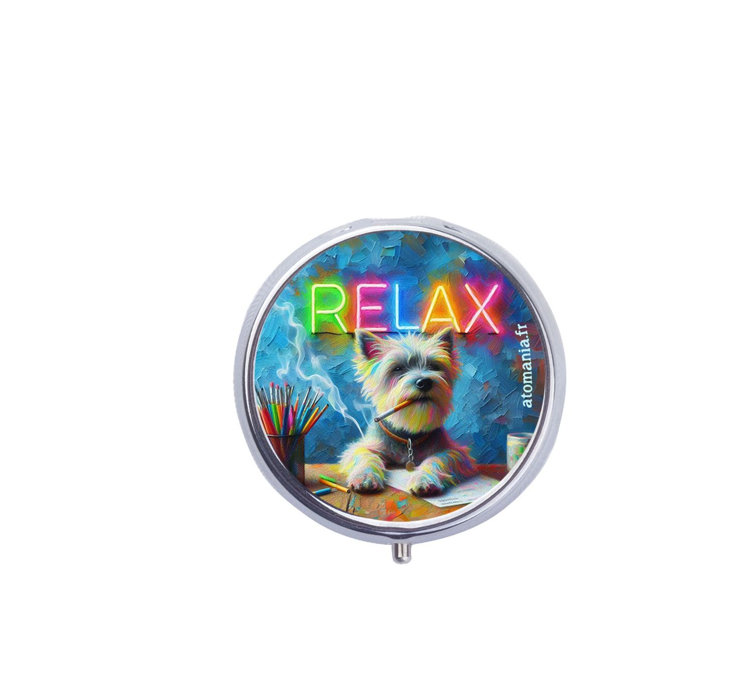 Cendrier de Poche « Le Chien qui Fume Relax » – Un Accessoire Pratique et Plein d’Humour ??