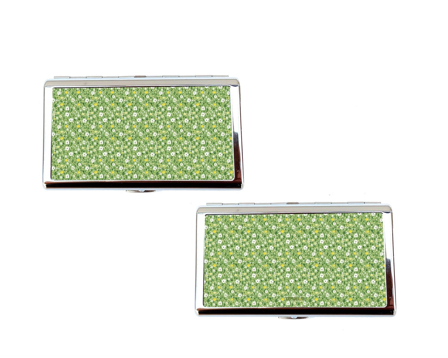 ? Étui à Cigarettes « Petites Fleurs » Vert Atomania – Design Floral Élégant et Pratique, Cadeau Unique Fait Main en France pour Amoureux de la Nature et Accessoires Raffinés ?