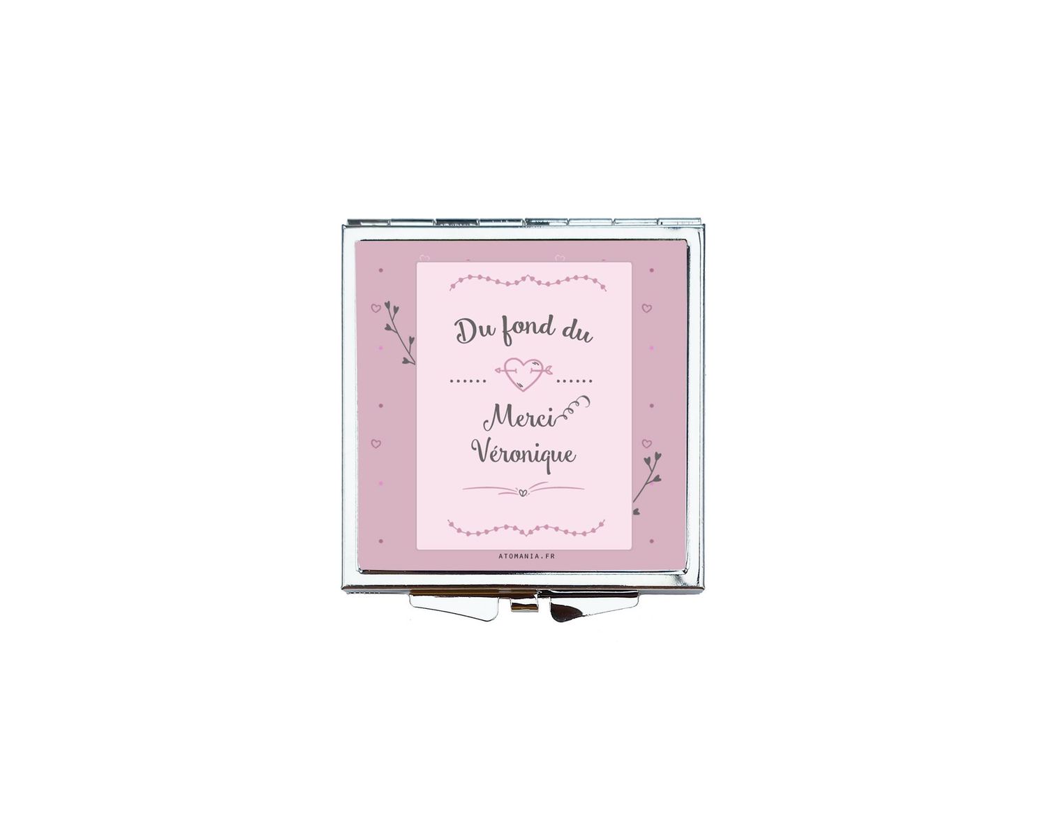 Miroir de Poche Personnalisable "Du Fond du Cœur, Merci !" - Cadeau Unique pour Remercier