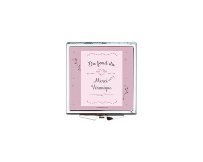 Miroir de Poche Personnalisable "Du Fond du Cœur, Merci !" - Cadeau Unique pour Remercier