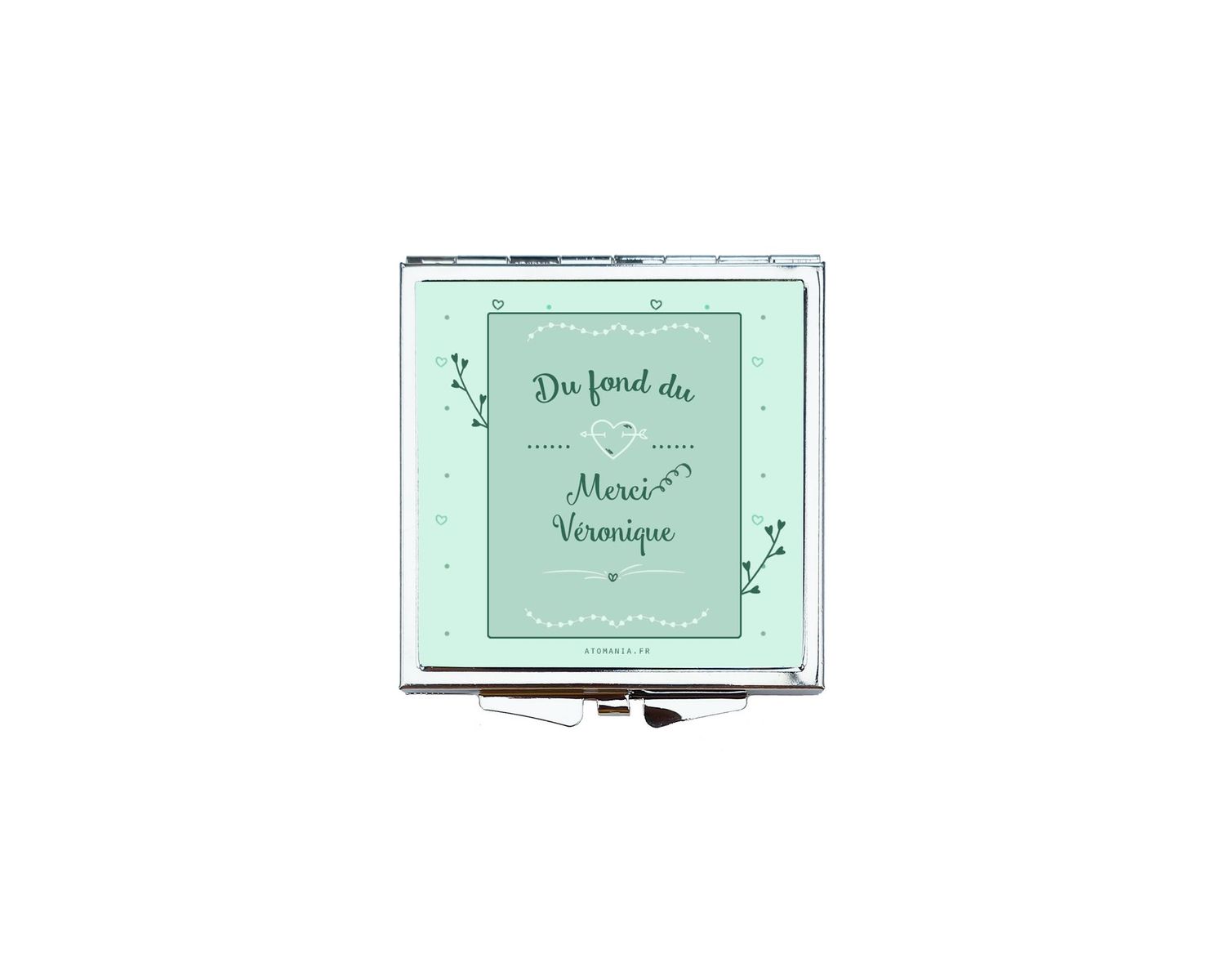 Miroir de Poche Personnalisable "Du Fond du Cœur, Merci !" – Cadeau Unique de Reconnaissance ?
