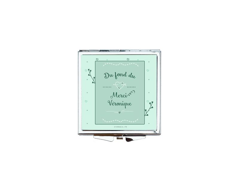 Miroir de Poche Personnalisable "Du Fond du Cœur, Merci !" – Cadeau Unique de Reconnaissance ?