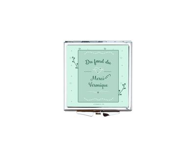 Miroir de Poche Personnalisable "Du Fond du Cœur, Merci !" – Cadeau Unique de Reconnaissance ?