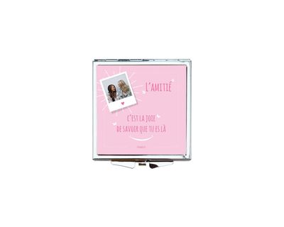 Miroir de Poche Personnalisé "L’Amitié c’est la joie de savoir que tu es là" – Célébrez l'Amitié de manière Unique ?