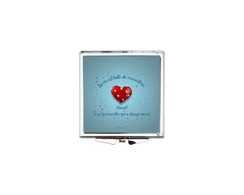Miroir de Poche Personnalisé "La Vie est Faite de Rencontres" – Un Cadeau Inoubliable ?