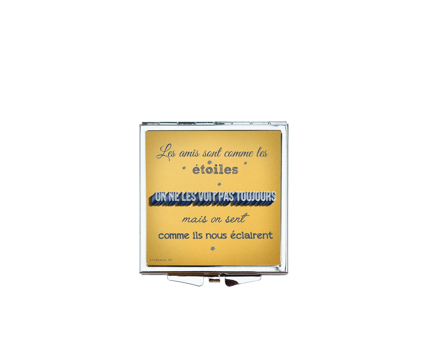 Miroir de Poche "Les Amis Sont Comme des Étoiles" – Célébrez l'Amitié avec Élégance ✨