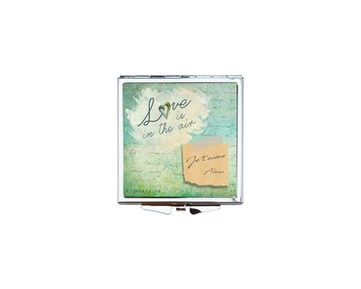 Miroir de Poche Personnalisé "Love is in the Air" – Exprimez Votre Amour avec Élégance ❤️