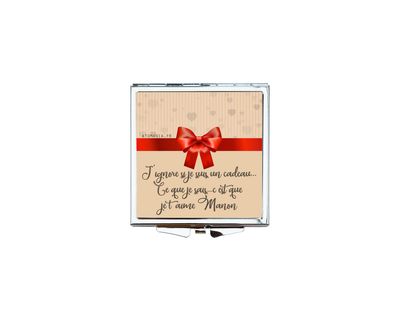 Miroir de Sac Personnalisable "J’ignore si je suis un cadeau… Ce que je sais, c’est que je t’aime" – ATOMANIA ?❤️