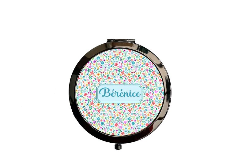 Miroir de Poche Personnalisable « Petite Fleur Multicolore » – Atomania
