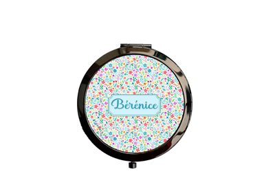 Miroir de Poche Personnalisable « Petite Fleur Multicolore » – Atomania