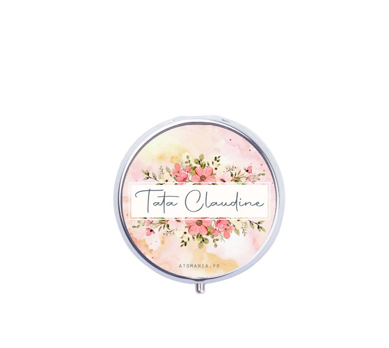 ? Pilulier Rond "Couronne de Fleurs" – Praticité et Élégance au Quotidien ??