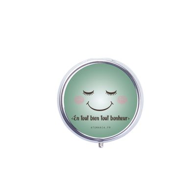 Pilulier Rond "En Tout Bien Tout Bonheur" – Praticité et Bonne Humeur au Quotidien ??