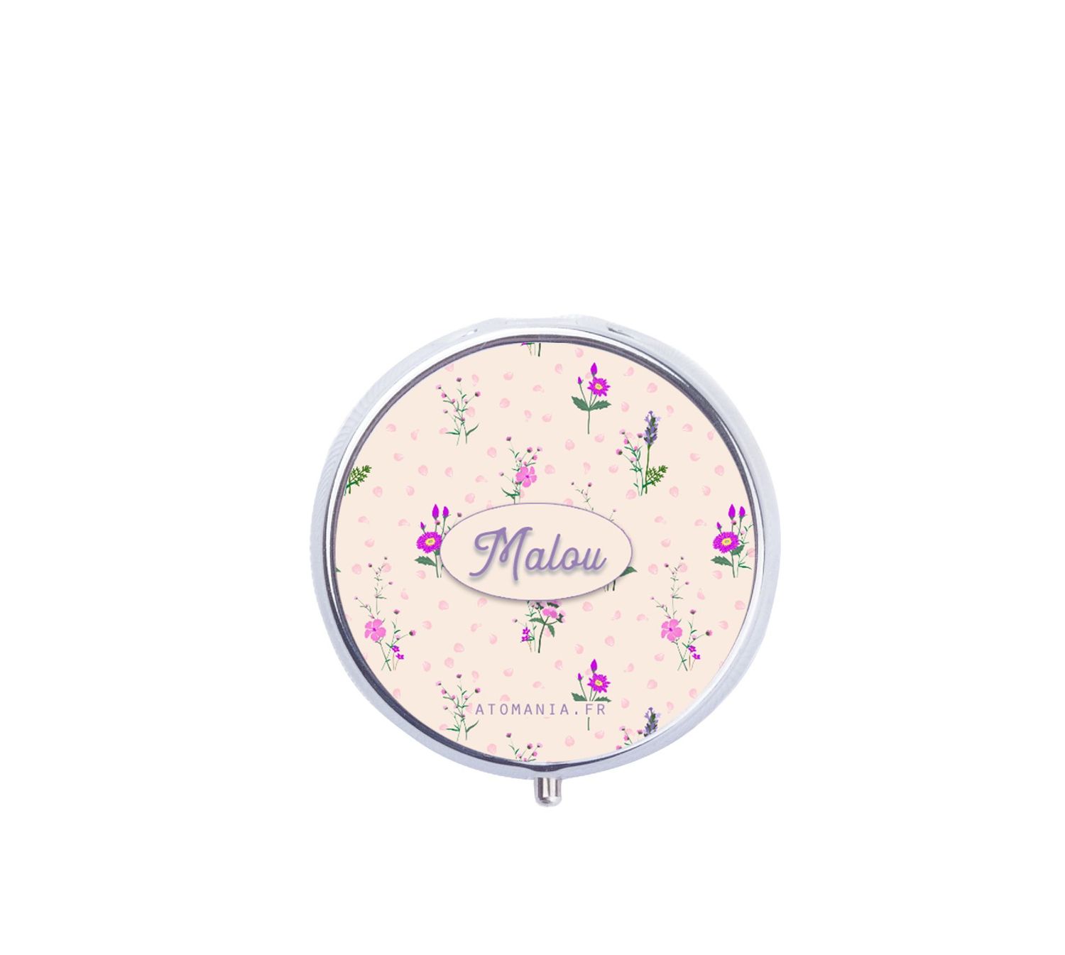 Pilulier Rond Mauve – Élégance et Praticité, Fabrication Artisanale Française ??
