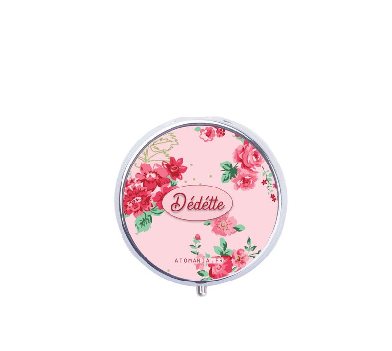 Pilulier Rond Rose, Élégance Rétro et Praticité, Fabrication Française pilulier personnalisable Atomania