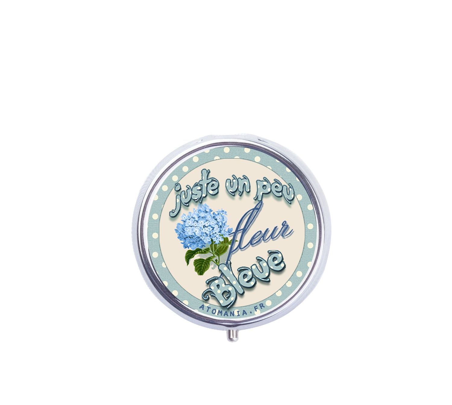 Pilulier « Juste un peu Fleur Bleue » – Un petit bijou pratique et romantique à emporter partout !
