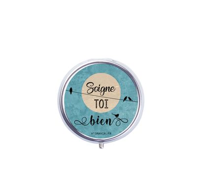 Pilulier Atomania "Soigne-toi bien" – Pratique, élégant et poétique ??️