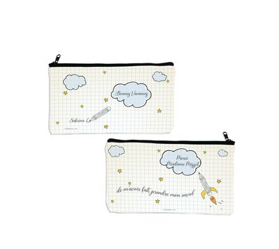 Trousse Personnalisable « Nuages » – Cadeau Unique et Pratique pour Enseignants, ATSEM & Nounous ?☁️
