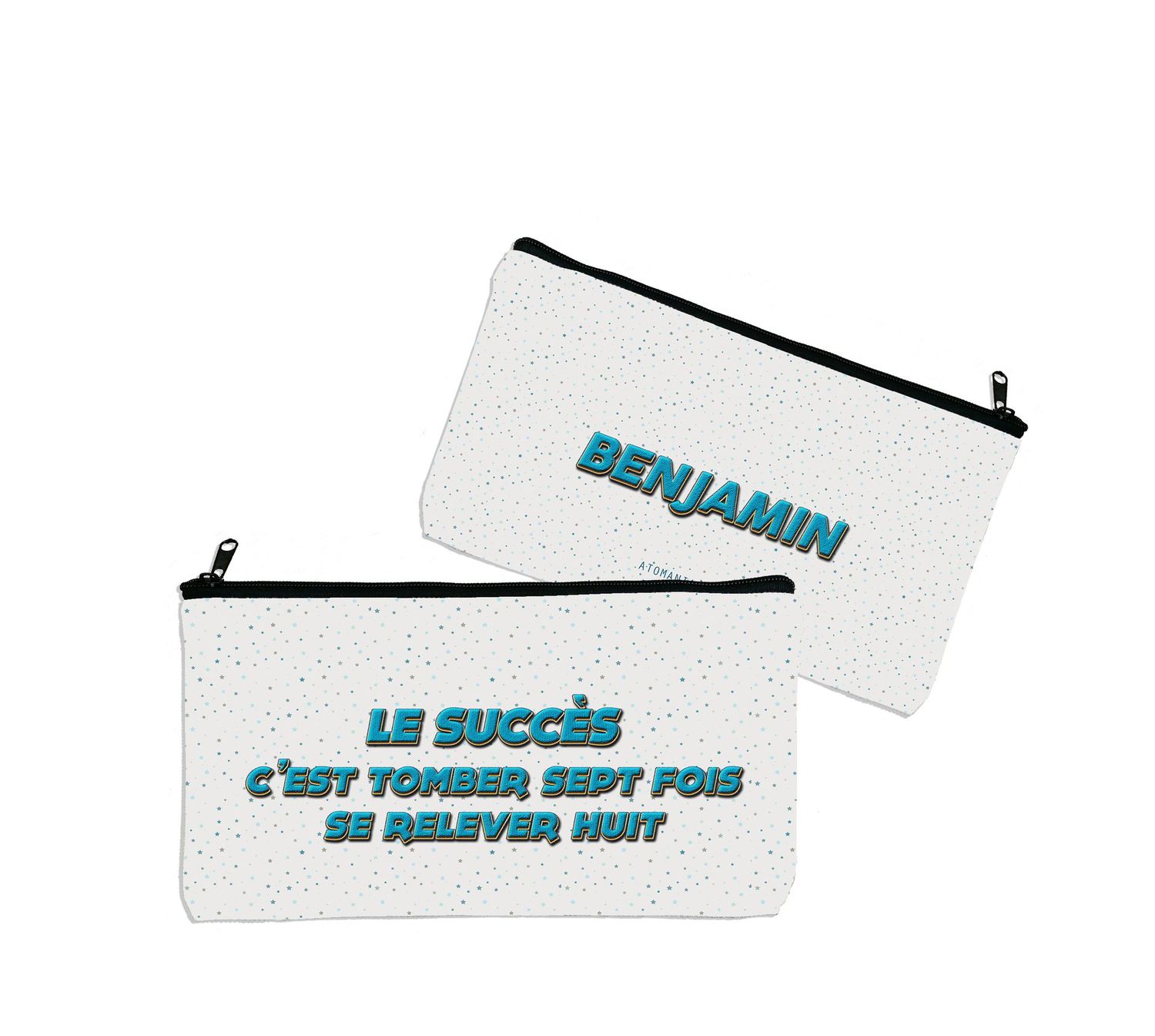 Trousse personnalisable “Le succès, c’est tomber 7 fois, se relever 8” – Cadeau de motivation et résilience – Fabrication artisanale française?