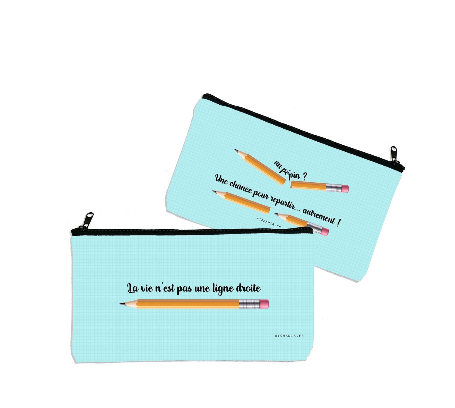 Trousse “La vie n’est pas une ligne droite” – Accessoire de papeterie inspirant et original