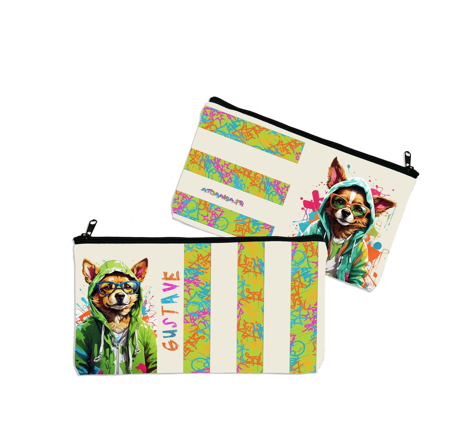 Trousse Personnalisable Atomania "Du Chien Graffeur" – Un Accessoire Fun et Original pour Enfants ??