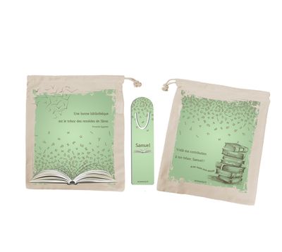 Sac à Livre Personnalisé + Marque-Page Assorti ✨ – Un Trésor pour les Amoureux de Lecture ?