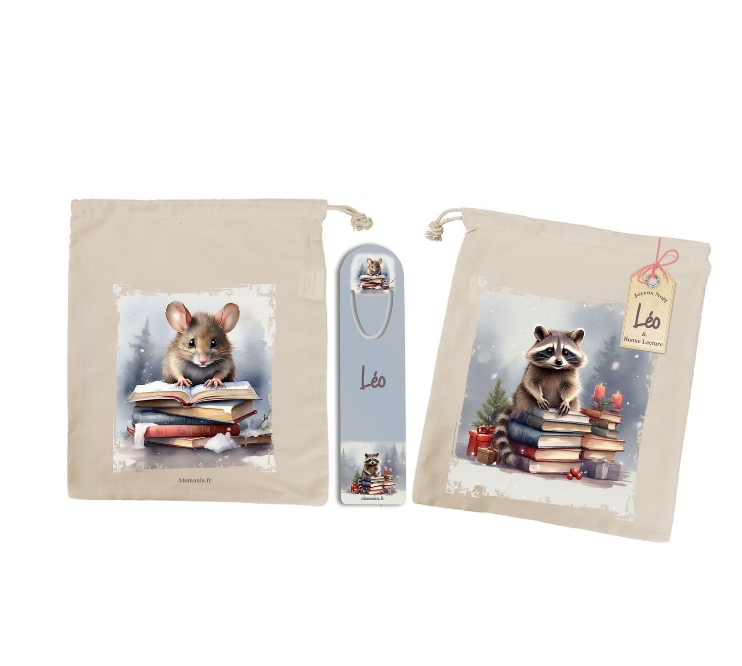 Sac à Livre Personnalisé & Marque-Pages "Design Enchanté" | Cadeau Magique pour Petits Lecteurs ?? | Atomania