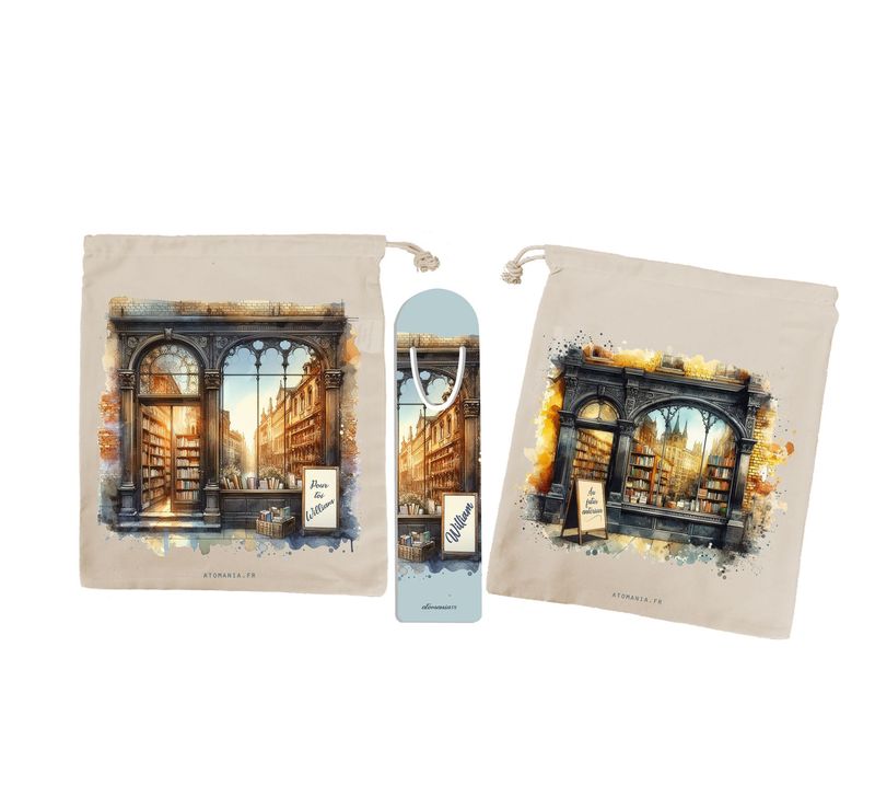 Ensemble Sac à Livre et Marque-Pages Personnalisés « Au Futur Antérieur » Personnalisation Prénom Atomania ✨
