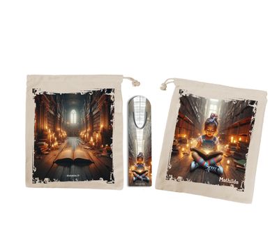 Sac à Livre Personnalisable "Lecture Magique" et Marque-Pages pour Fille, Cadeau Enchanteur pour Jeune Lectrice ?