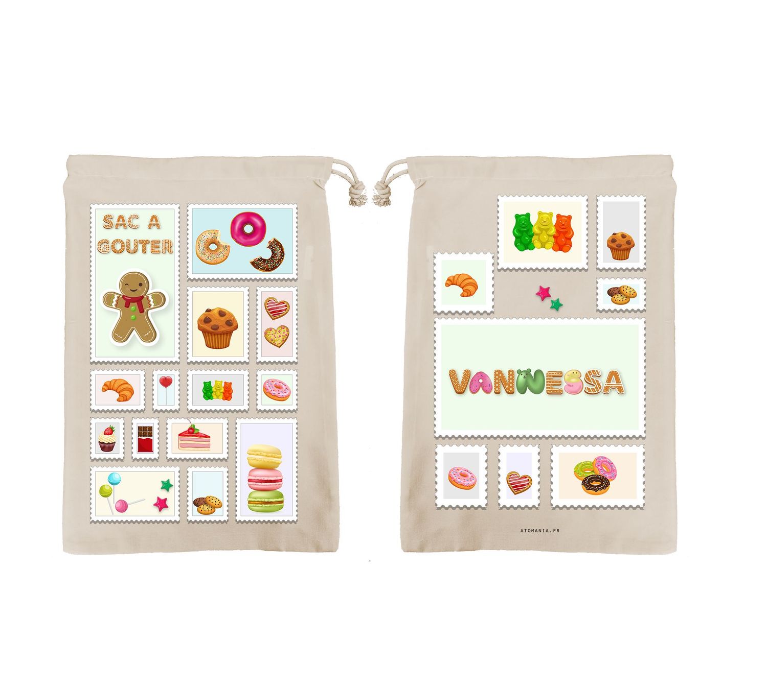 ? Sac à Bonbons Personnalisé pour Enfant – Prénom, Design Gourmand & Fabrication Artisanale Française ?? | Atomania